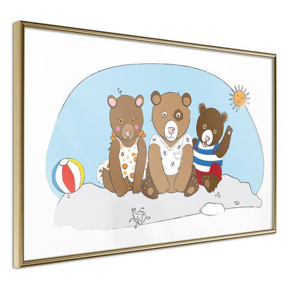 Nursery Room Wall Frame - Holidays at the Seaside-artwork for wall with acrylic glass protection