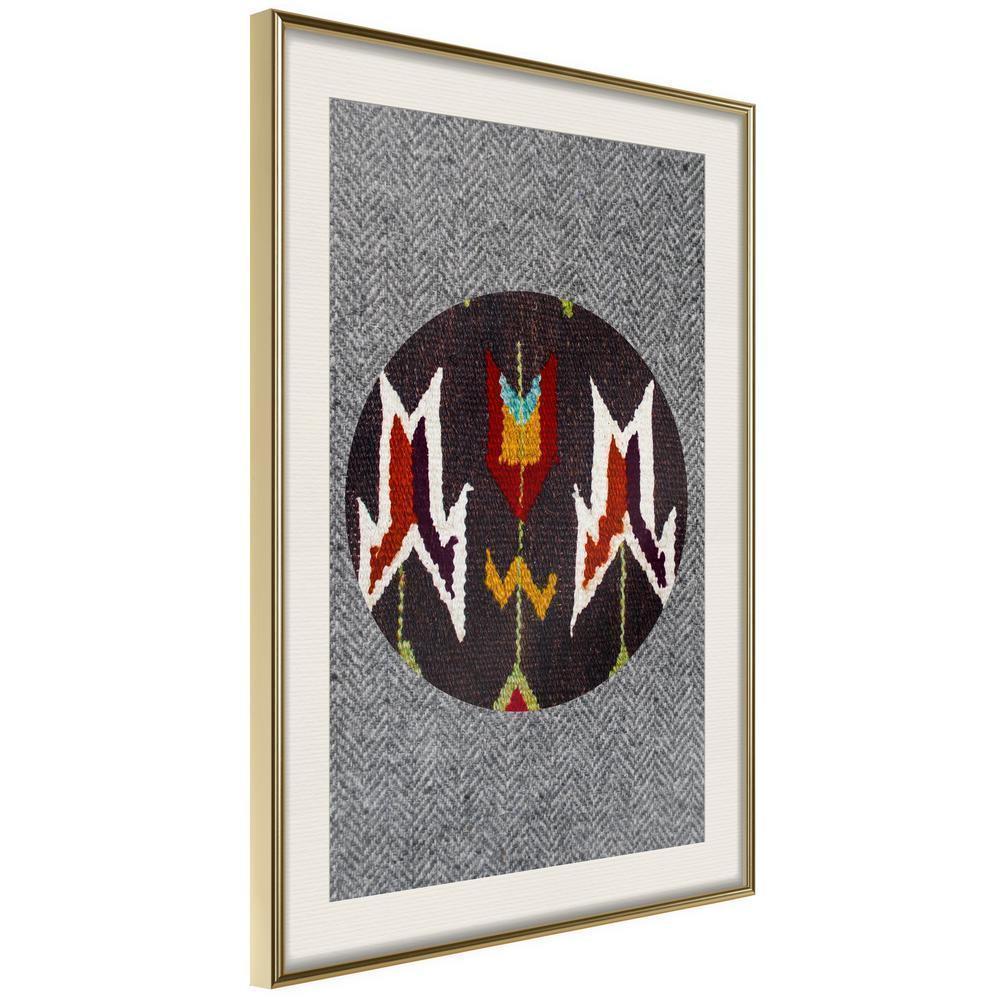 Abstract Poster Frame - Ethnic Fabric-artwork for wall with acrylic glass protection