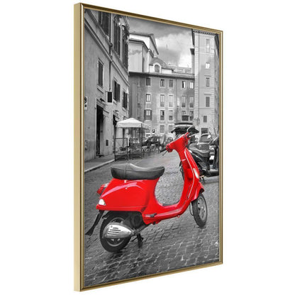 Black and White Framed Poster - The Most Beautiful Scooter-artwork for wall with acrylic glass protection