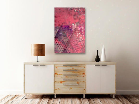 Canvas Print - Crimson Abstraction (1 Part) Vertical-ArtfulPrivacy-Wall Art Collection