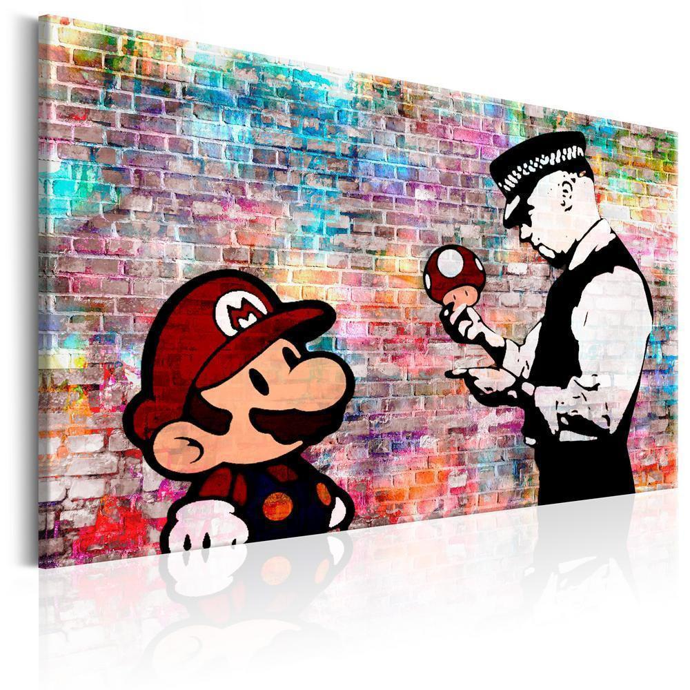 Canvas Print - Banksy: Colourful Brick-ArtfulPrivacy-Wall Art Collection