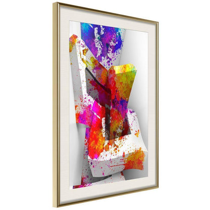 Abstract Poster Frame - Colours and Shapes-artwork for wall with acrylic glass protection