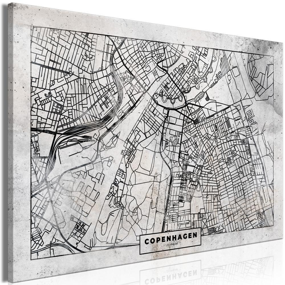 Cork board Canvas with design - Decorative Pinboard - Copenhagen Plan-ArtfulPrivacy