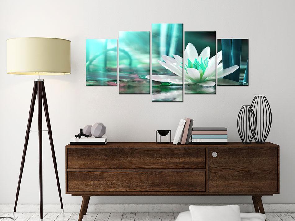 Canvas Print - Turquoise Lotus-ArtfulPrivacy-Wall Art Collection