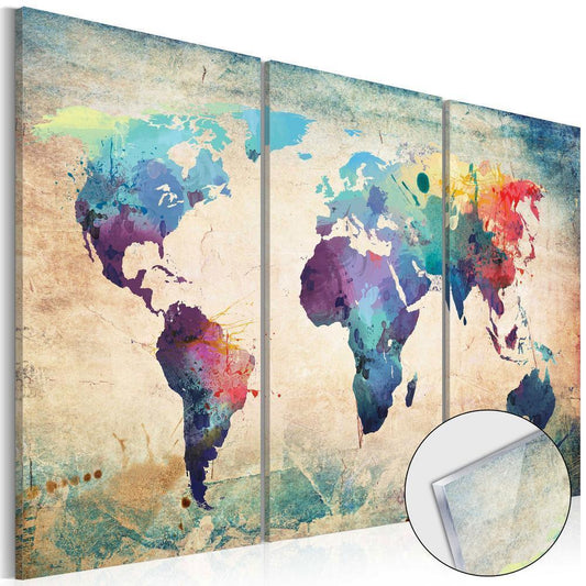 Durable Plexiglas Decorative Print - Acrylic Print - Rainbow Map - ArtfulPrivacy