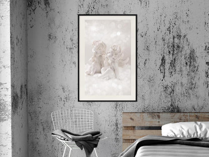 Winter Design Framed Artwork - Cute Angels-artwork for wall with acrylic glass protection
