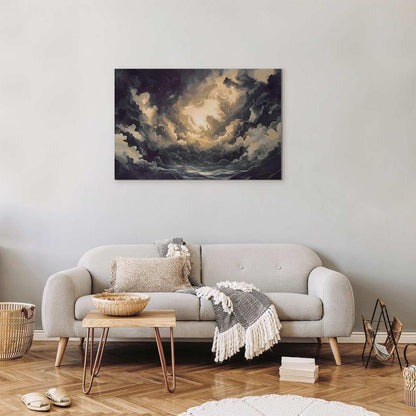 Canvas Print - Epic Light Play: The Sun Battling for Dominance Over the Clouds