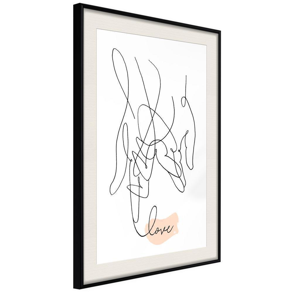 Black and White Framed Poster - Complicated Love-artwork for wall with acrylic glass protection