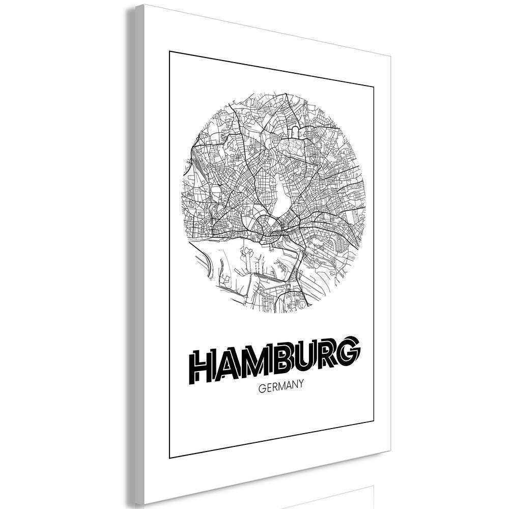 Canvas Print - Retro Hamburg (1 Part) Vertical-ArtfulPrivacy-Wall Art Collection