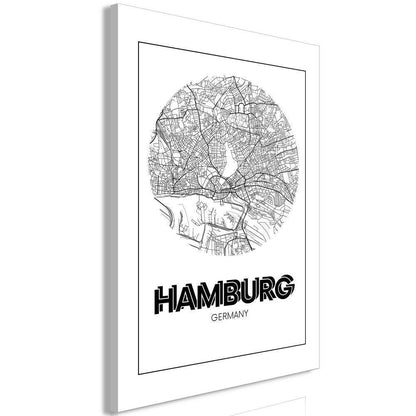 Canvas Print - Retro Hamburg (1 Part) Vertical-ArtfulPrivacy-Wall Art Collection