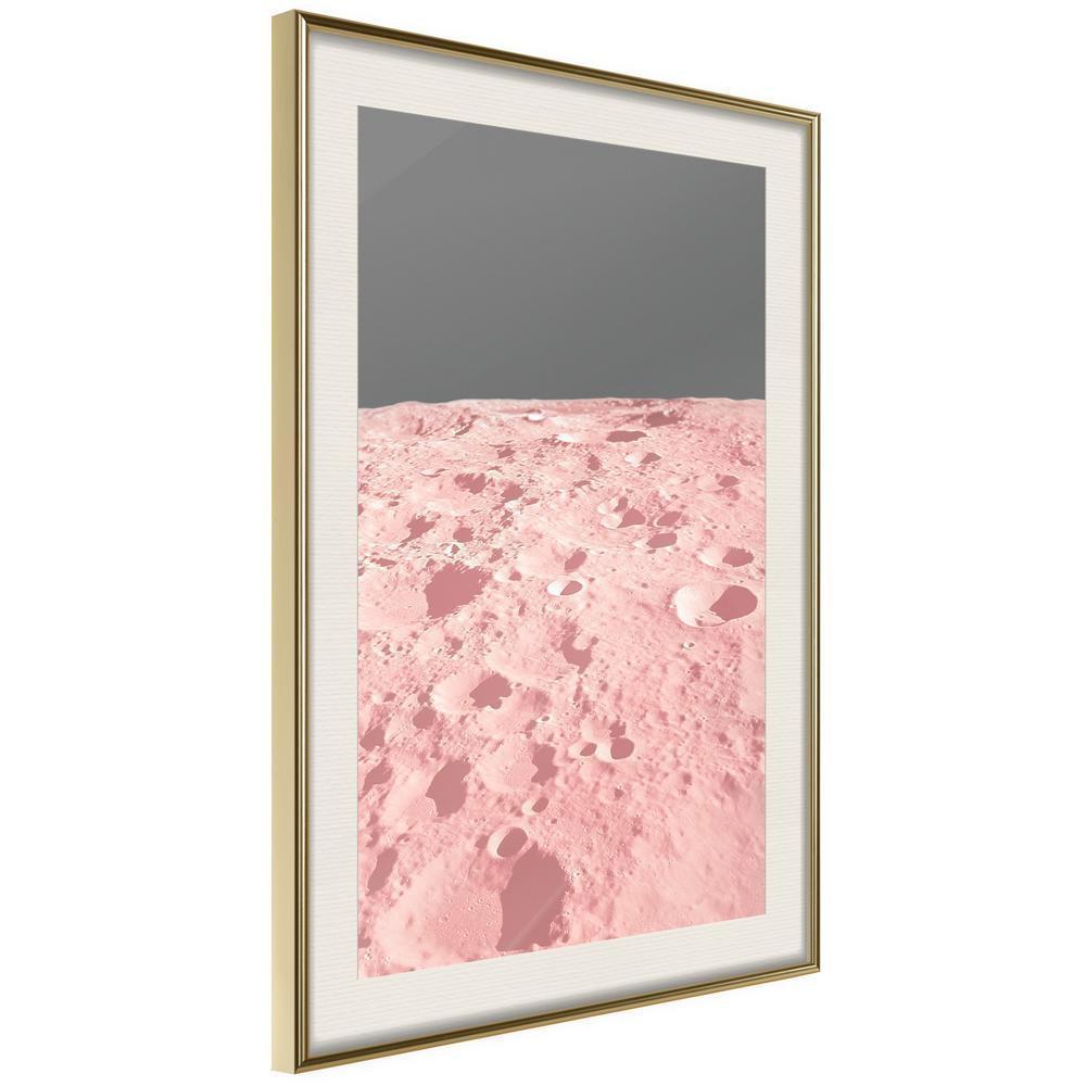 Abstract Poster Frame - Pastel Craters-artwork for wall with acrylic glass protection