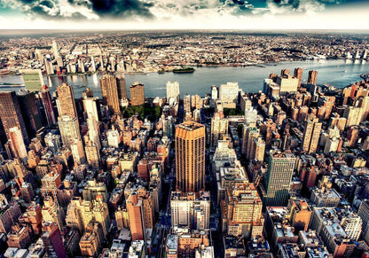 Wall Mural - Bird's Eye View of New York-Wall Murals-ArtfulPrivacy