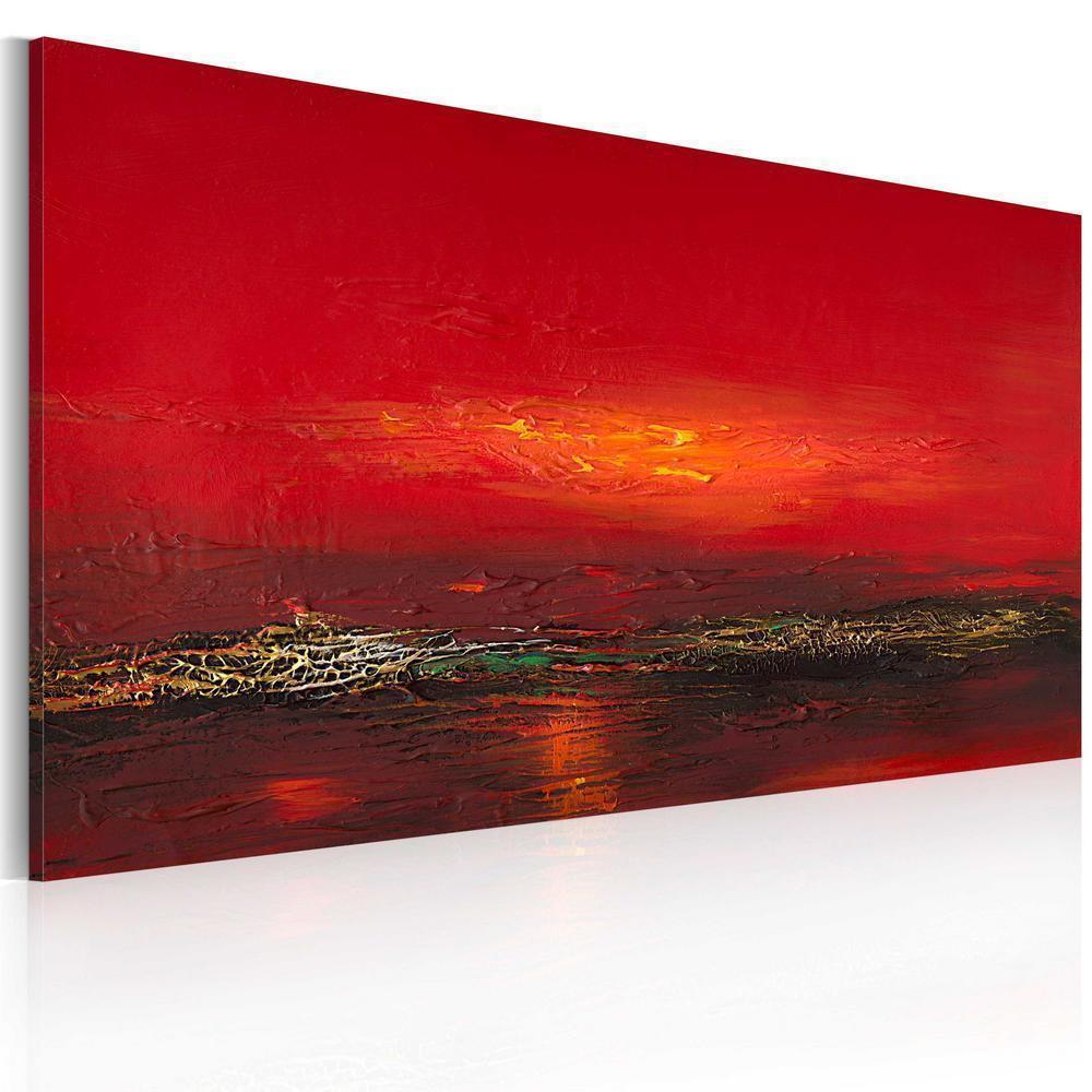 Custom Painting made by Artist - Handmade Painting - Red sunset over the sea - ArtfulPrivacy