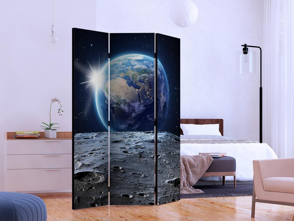Decorative partition-Room Divider - View of the Blue Planet-Folding Screen Wall Panel by ArtfulPrivacy