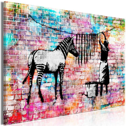 Canvas Print - Colourful Washing (1 Part) Wide-ArtfulPrivacy-Wall Art Collection