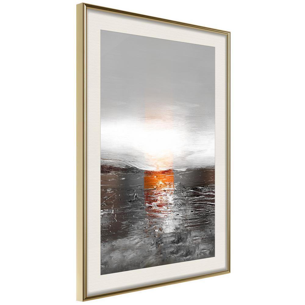 Abstract Poster Frame - Gray Landscape-artwork for wall with acrylic glass protection