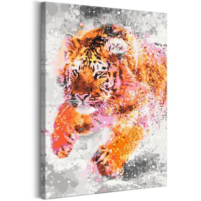 Start learning Painting - Paint By Numbers Kit - Running Tiger - new hobby