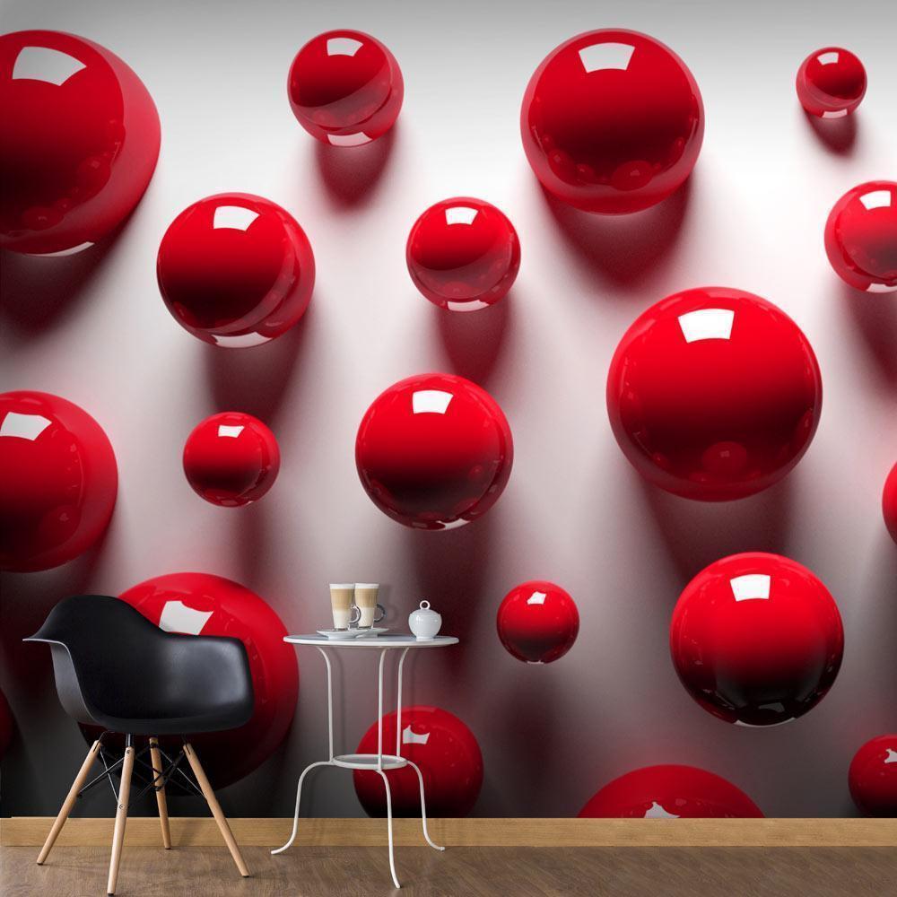 Wall Mural - Red Balls-Wall Murals-ArtfulPrivacy