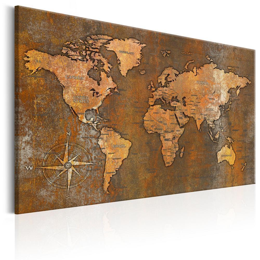 Cork board Canvas with design - Decorative Pinboard - Rusty World-ArtfulPrivacy