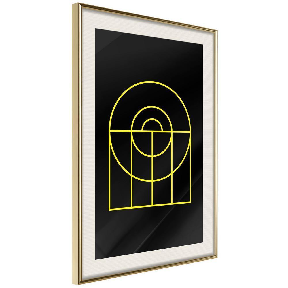 Abstract Poster Frame - Yellow Lines-artwork for wall with acrylic glass protection