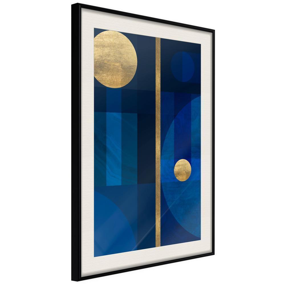 Golden Art Poster - Two Moons-artwork for wall with acrylic glass protection
