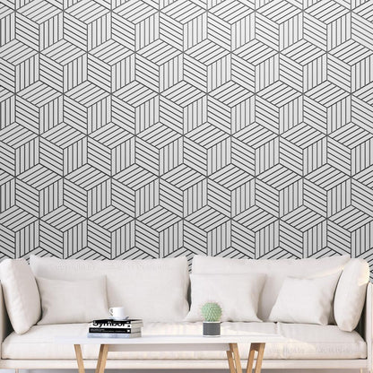 Wall Mural - Hexagons in Detail-Wall Murals-ArtfulPrivacy