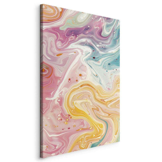 Canvas Print - Colorful Chaos - Dynamic Shapes in Shades of Pink Yellow and Blue