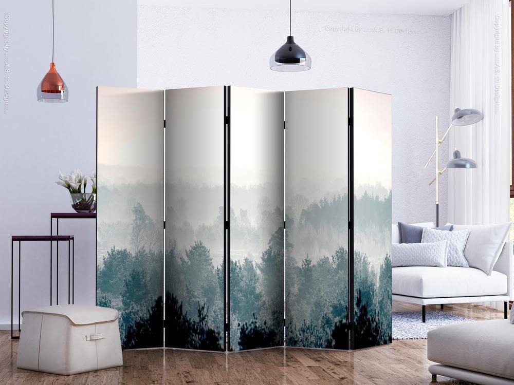 Decorative partition-Room Divider - Winter Forest II-Folding Screen Wall Panel by ArtfulPrivacy