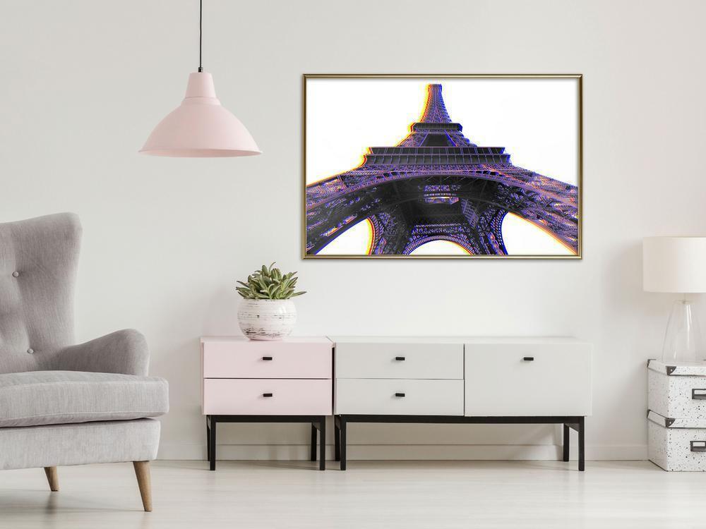 Wall Art Framed - Symbol of Paris (Purple)-artwork for wall with acrylic glass protection