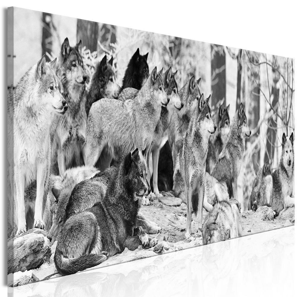 Canvas Print - Wolf Pack (1 Part) Narrow-ArtfulPrivacy-Wall Art Collection
