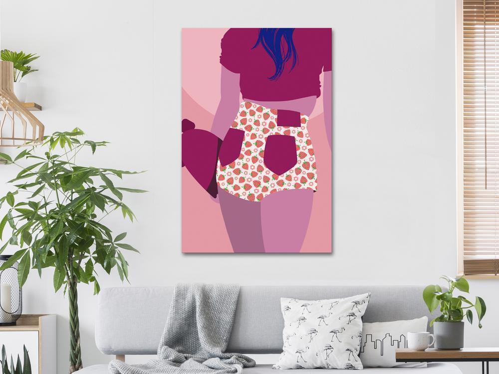 Canvas Print - Strawberries Shorts (1 Part) Vertical-ArtfulPrivacy-Wall Art Collection