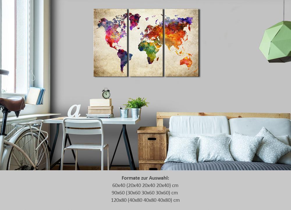 Cork board Canvas with design - Decorative Pinboard - Corkboard Map in Watercolor-ArtfulPrivacy