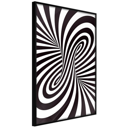 Abstract Poster Frame - Black and White Swirl-artwork for wall with acrylic glass protection