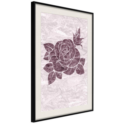 Botanical Wall Art - Monochromatic Rose-artwork for wall with acrylic glass protection