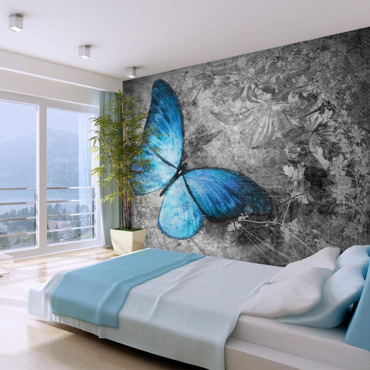 Wall Mural - Blue butterfly-Wall Murals-ArtfulPrivacy