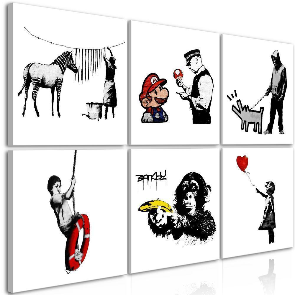 Canvas Print - Banksy Style (6 Parts)-ArtfulPrivacy-Wall Art Collection