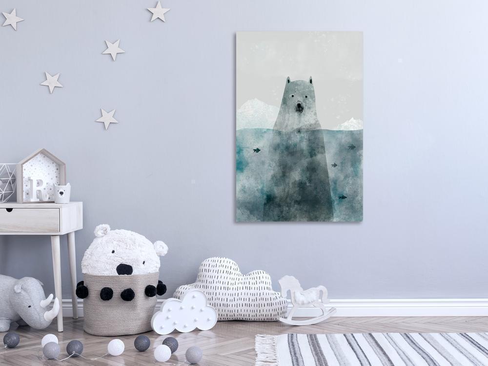 Canvas Print - Polar Bear (1 Part) Vertical-ArtfulPrivacy-Wall Art Collection