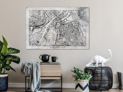 Cork board Canvas with design - Decorative Pinboard - Copenhagen Plan-ArtfulPrivacy