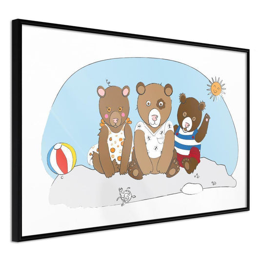 Nursery Room Wall Frame - Holidays at the Seaside-artwork for wall with acrylic glass protection