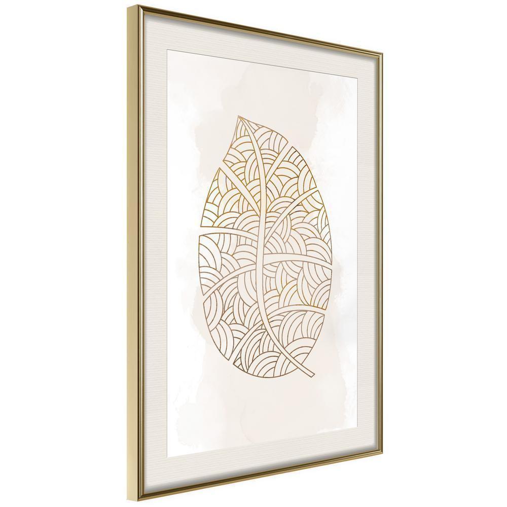 Botanical Wall Art - Leaf Veins-artwork for wall with acrylic glass protection