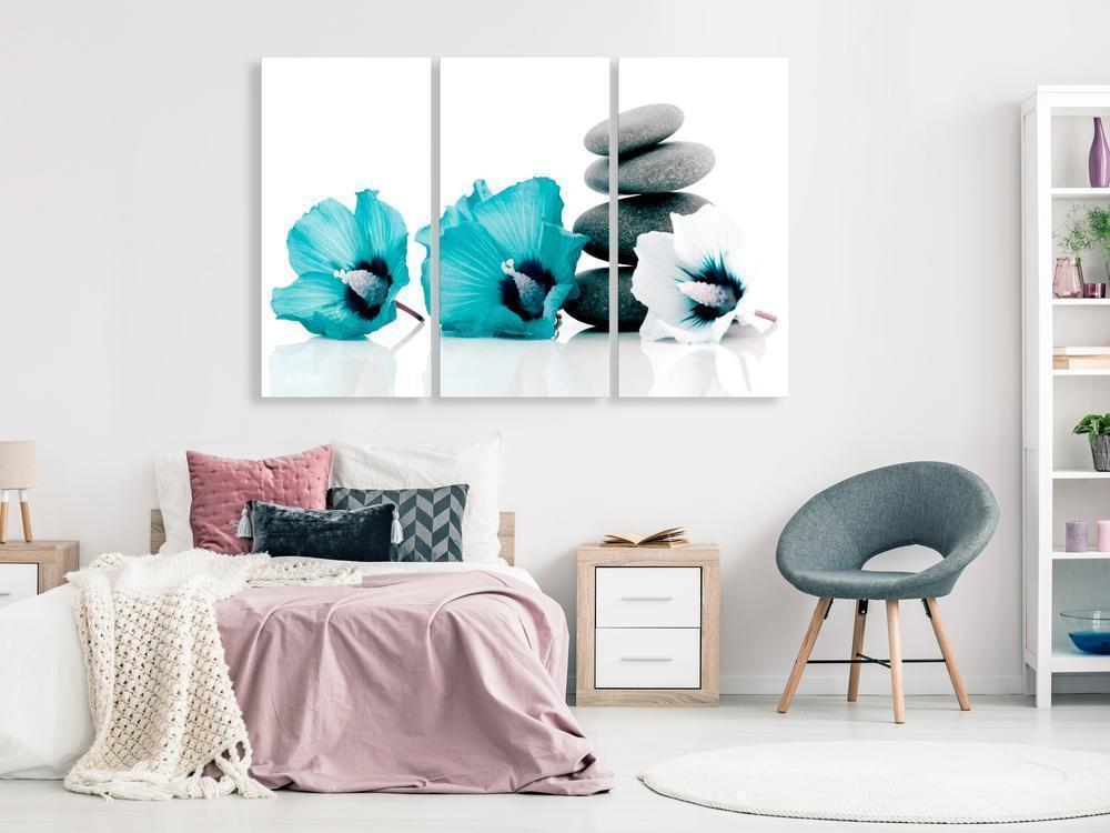 Canvas Print - Calm Mallow (3 Parts) Turquoise-ArtfulPrivacy-Wall Art Collection