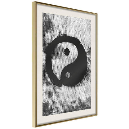 Black and White Framed Poster - Complementarity of Opposites-artwork for wall with acrylic glass protection