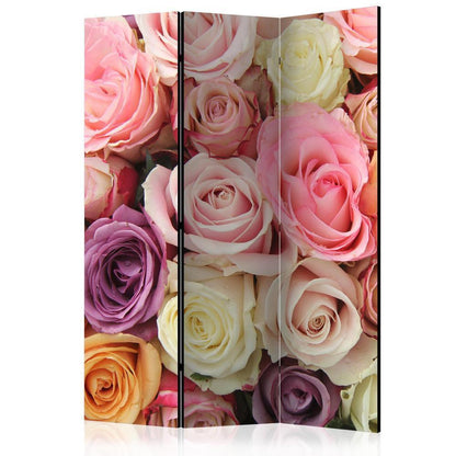 Paravent 5 volets - Roses pastel