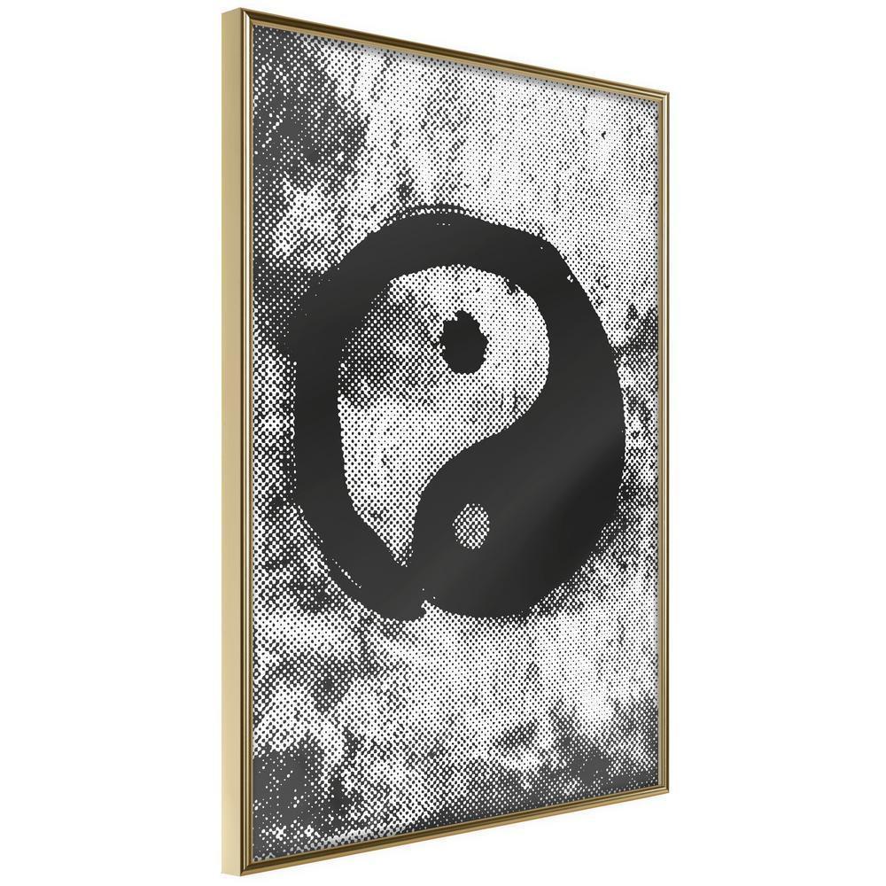 Black and White Framed Poster - Complementarity of Opposites-artwork for wall with acrylic glass protection