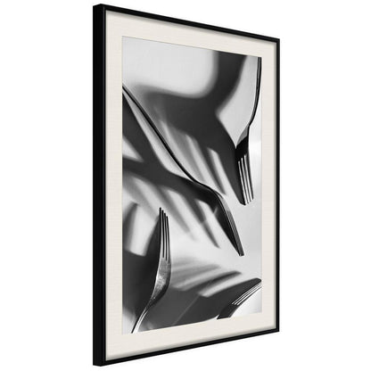 Black and White Framed Poster - Fun with Shadow-artwork for wall with acrylic glass protection