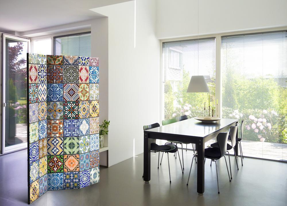 Decorative partition-Room Divider - Colorful Mosaic-Folding Screen Wall Panel by ArtfulPrivacy