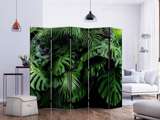 Decorative partition-Room Divider - Rainforest II-Folding Screen Wall Panel by ArtfulPrivacy