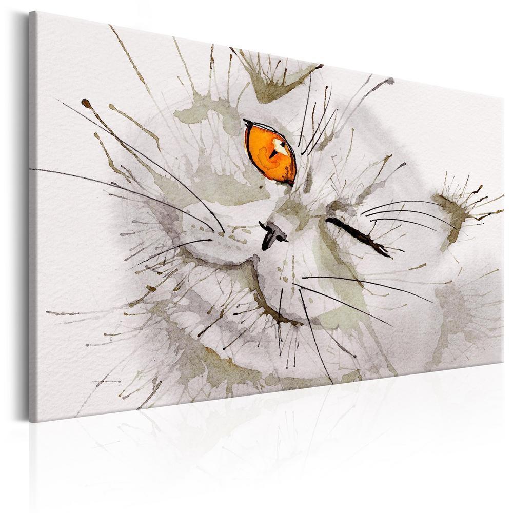 Canvas Print - Grey Cat-ArtfulPrivacy-Wall Art Collection