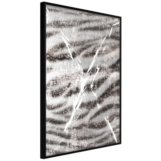 Black and White Framed Poster - Predator Skin-artwork for wall with acrylic glass protection