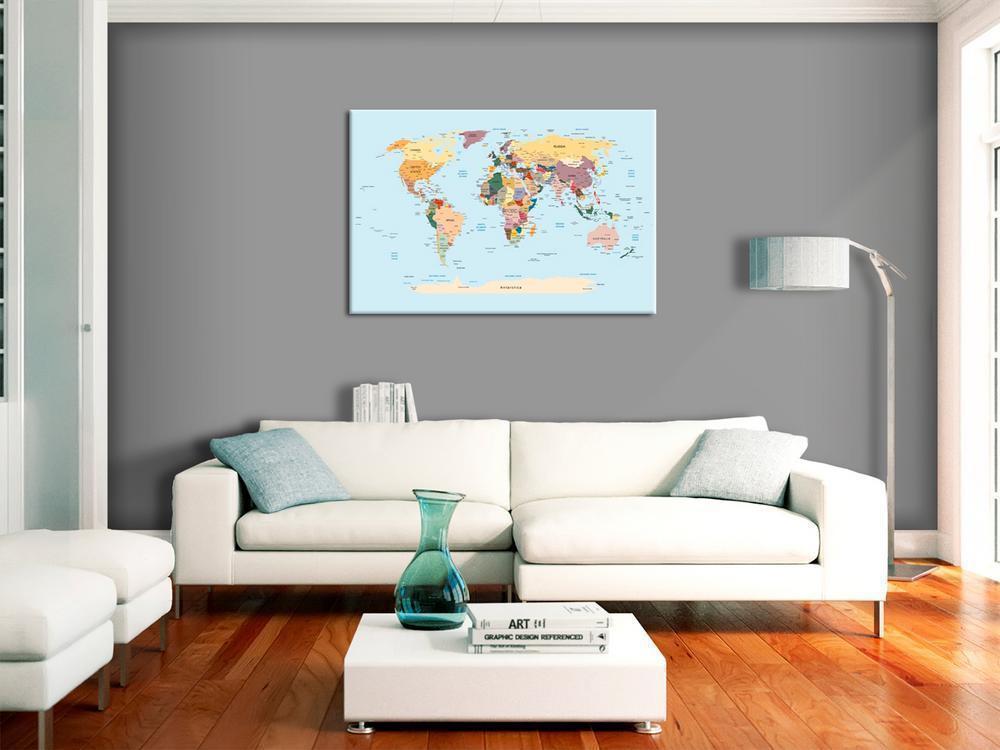 Canvas Print - World Map: Travel with Me-ArtfulPrivacy-Wall Art Collection